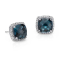 Gemstone Jewelry 925 Silver Stud Earrings en gros